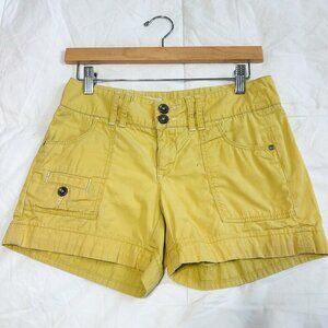 Anthropologie Pilcro & The Letterpress Yellow Utility Cargo Shorts Size 25